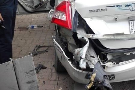 حادث مروّع يتسبب بقطع ساق احد الاشخاص وسط بغداد