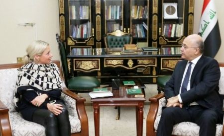 صالح يبحث مع بلاسخارت الدعم الدولي للعراق لتعزيز الأمن والاستقرار