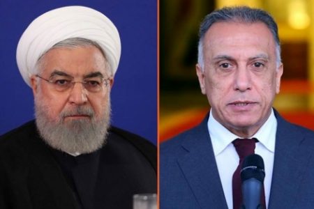 روحاني يعرب للكاظمي عن أمله في تعزيز التعاون بين العراق وإيران