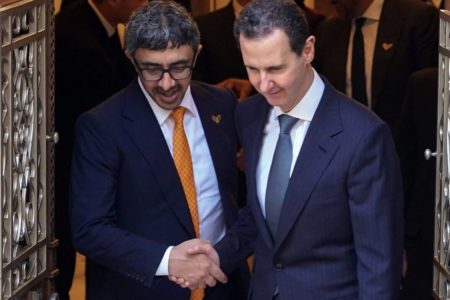 بشار الأسد يستقبل وزير الخارجية الإماراتي